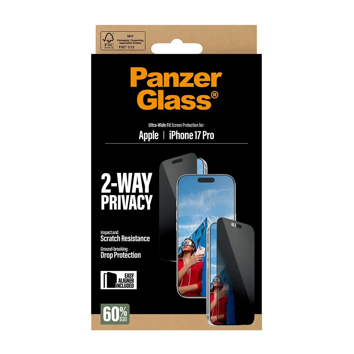 PanzerGlass 2-Way Privacy защитное стекло для iPhone 17 Pro Photo 3