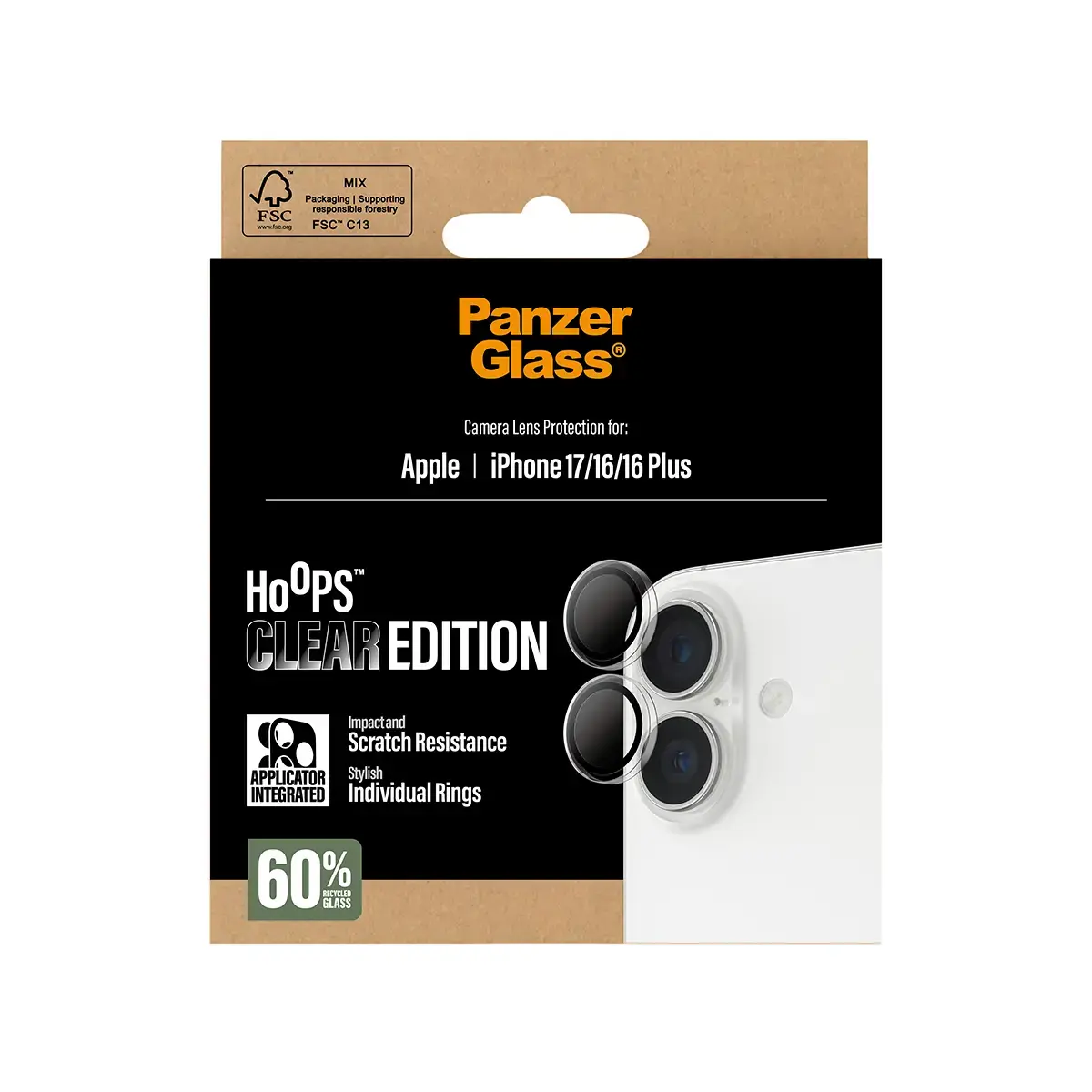 PanzerGlass Hoops kameras aizsargs priekš iPhone 17/16/16 Plus Photo 3