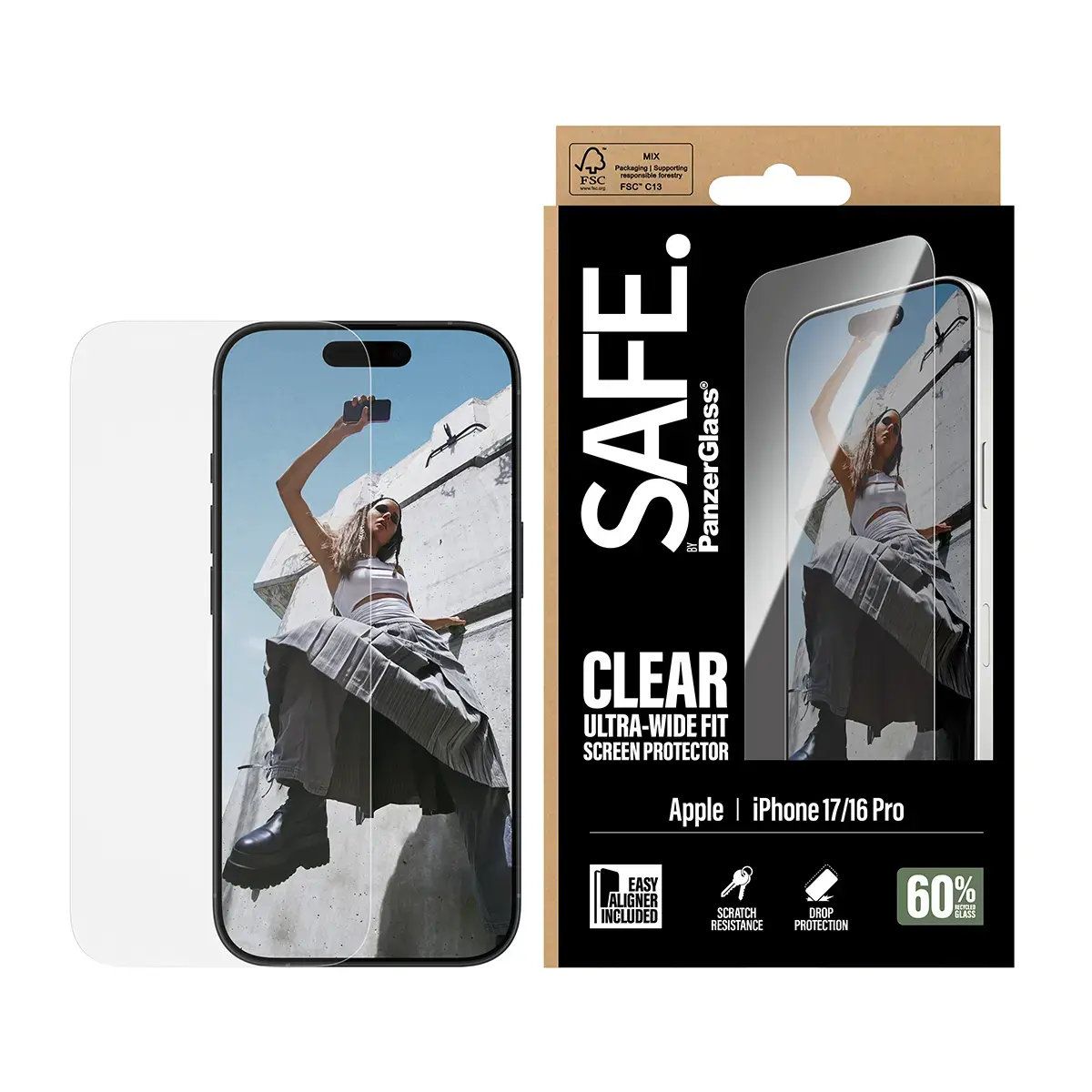 PanzerGlass SAFE. by ekrāna aizsargs priekš iPhone 17 / iPhone 16 Pro Photo 2