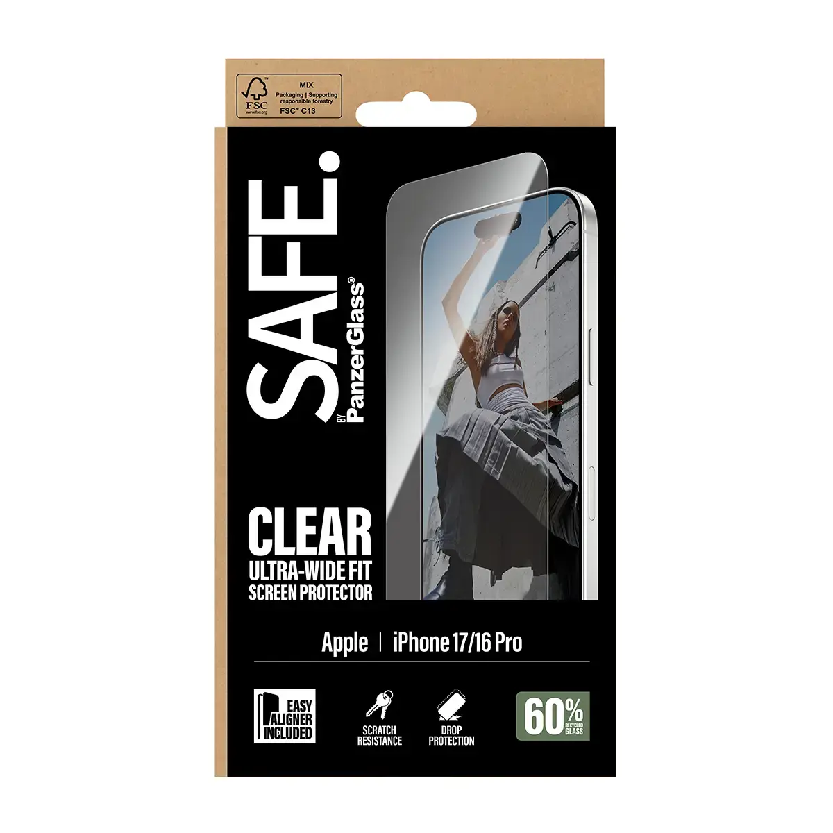 PanzerGlass SAFE. by ekrāna aizsargs priekš iPhone 17 / iPhone 16 Pro Photo 3