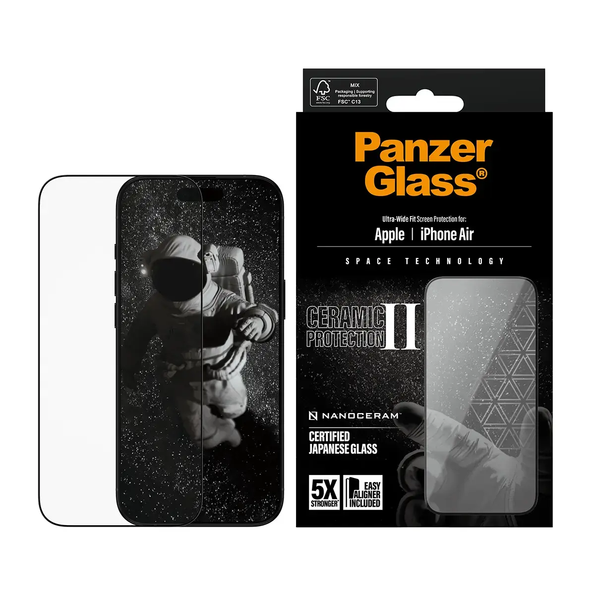 PanzerGlass Ceramic II Aizsargstikls priekš iPhone Air Ultra-Wide Photo 2