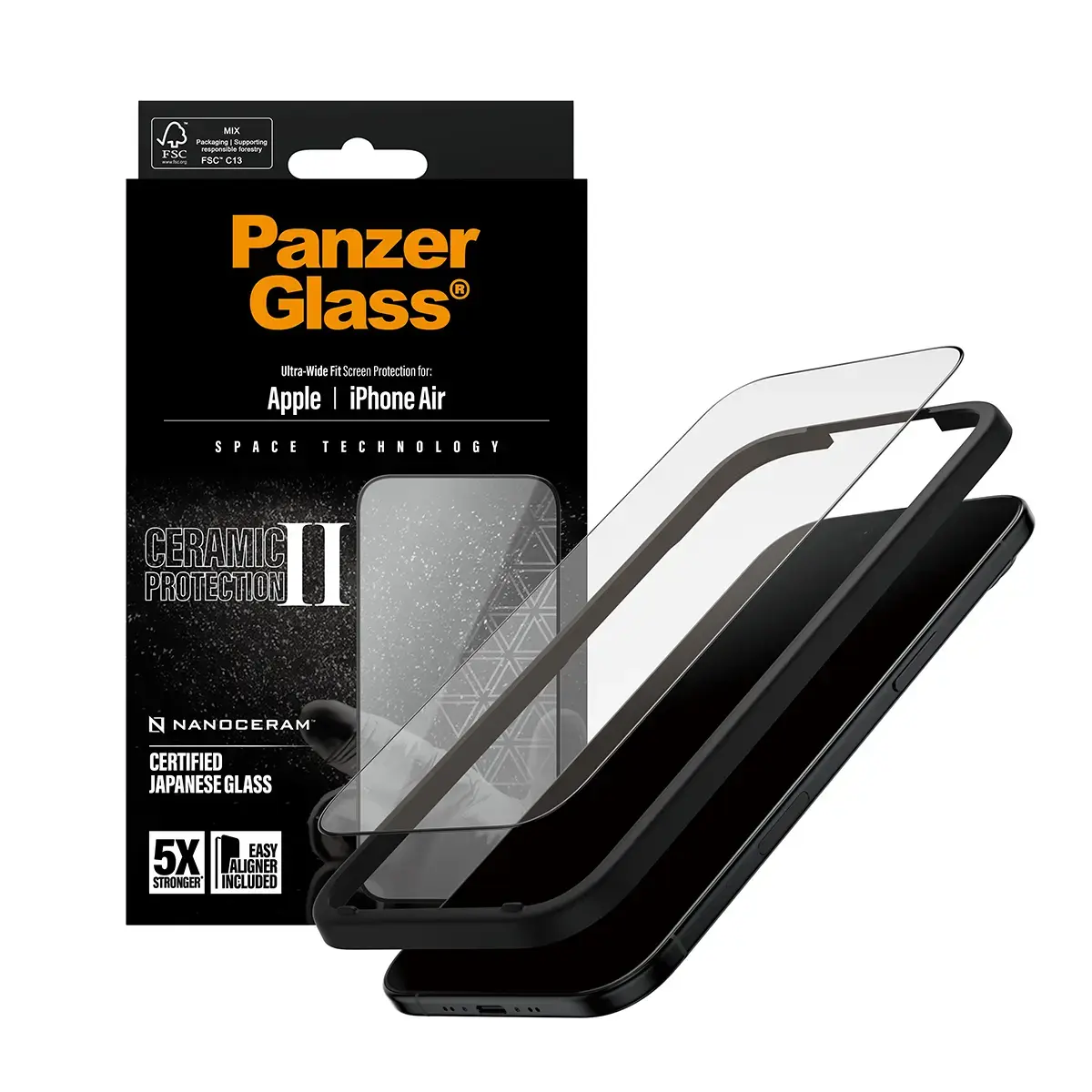 PanzerGlass Ceramic II Aizsargstikls priekš iPhone Air Ultra-Wide Photo 5