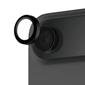 Objektīva aizsargstikls PanzerGlass Hoops priekš iPhone Air — stiprināts stikls, melns, izturīgs pret skrāpējumiem un triecieniem