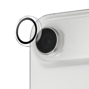 Camera lens protector PanzerGlass Hoops for iPhone Air — tempered glass & silicone, transparent, 1 pcs