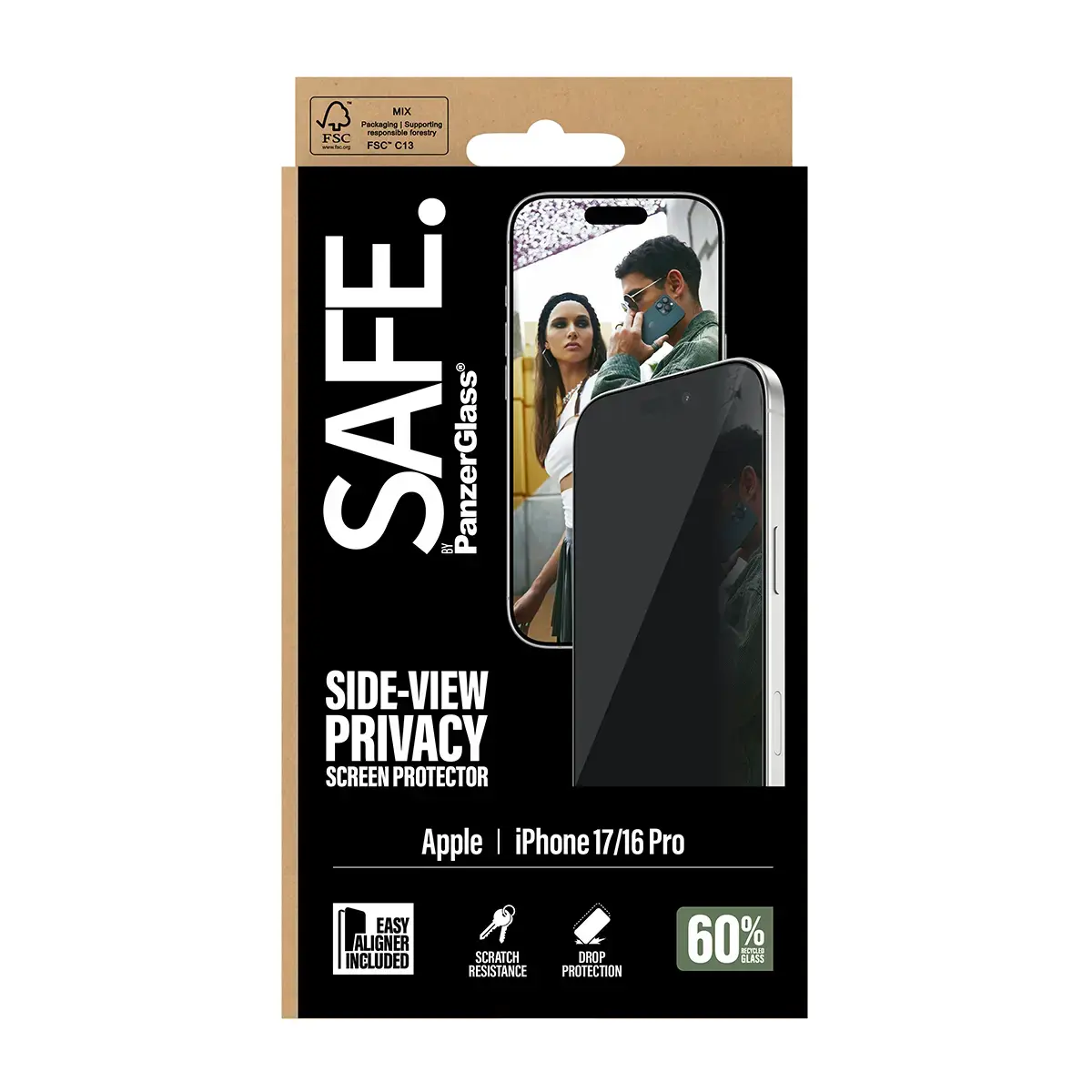 PanzerGlass SAFE — защитное стекло приватности для iPhone 17/16 Pro Photo 3