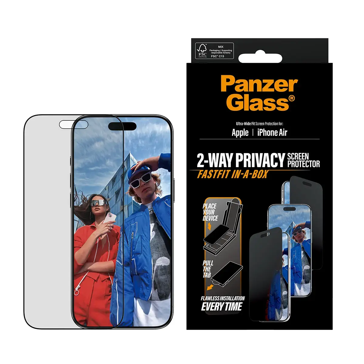 PanzerGlass Privacy защитное стекло для iPhone Air Photo 2