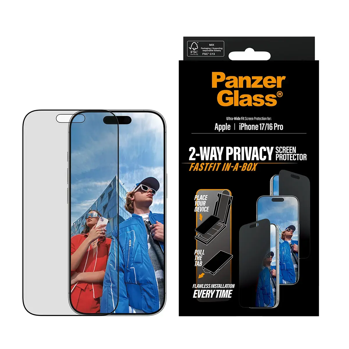 PanzerGlass Privacy priekš iPhone 17 / 16 Pro Photo 2