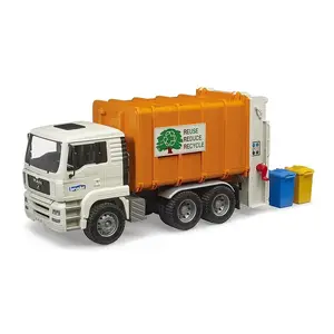 Rotaļu miskastes kravas automašīna Man Bruder 02772, 1:16 mērogs, ABS, oranža, 520×180×258 mm