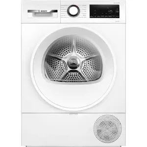 Condenser heat-pump tumble dryer Bosch WQG233DNPL, 9 kg, stainless steel drum, white, energy class C