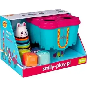 Kāru-piramīda rotaļlieta Smily Play Bunny Castle modelis 455013 zīdaiņiem un mazuļiem