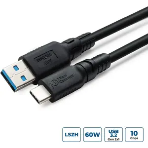 USB-C to USB-A adapter MicroConnect USB3.2AC2-LSZH, USB 3.2, LSZH jacket