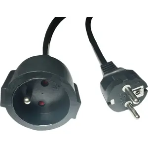 Power extension cord MicroConnect MC-PE0500FRB 500 cm with EU plug, black