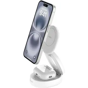 Charging Station Belkin BOOSTCHARGE WIZ035kqWH 2-in-1 Qi2 15W for phones and accessories