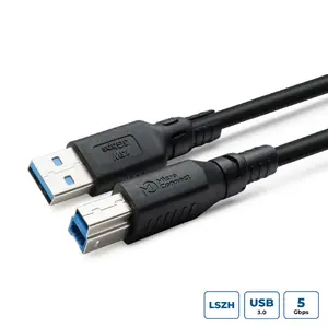 Microconnect USB3.0AB1B-LSZH USB cable USB 3.2 Gen 1 (3.1 Gen 1) 1 m USB A USB B Black