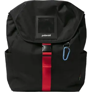 Backpack POLAROID Ripstop (model 6300) — black with multicolour accents, shoulder straps, camera-compatible carry