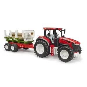 BRUDER Tractor with Trailer for Wood BR-03453 – Mechanical Toy, Compatible with Bruder Figures