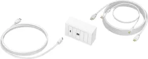 Faceplate AV VISION TC3-PK3M 4K 30Hz with cables — wall plate for AV connections