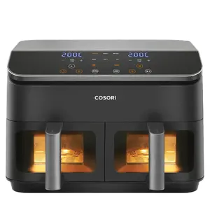 Аэрогриль Cosori Dual Basket Chef Edition, 8.5 л, 1750 Вт, черный и серебристый