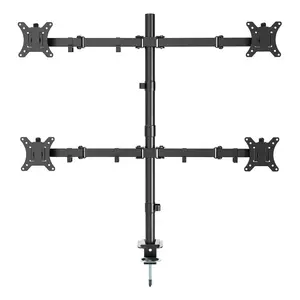 Monitor mount Gembird MA-D4-01, desk clamp for up to 4 displays, 32" (81.3 cm), 40 kg, VESA 75x75–100x100, black