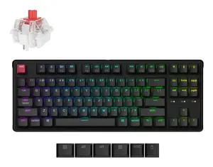 Keychron C3 Pro 8K mehāniskā tastatūra, 80% TKL, vadu USB, QWERTY, RGB fona apgaismojums, melna