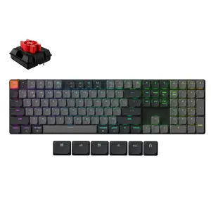 Keychron K5 QMK Full-Size Mechanical Keyboard, USB and Bluetooth, RGB Backlight, QWERTY English Layout, Black