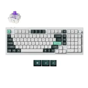 Mechanical Wireless Keyboard Keychron Q5 RGB White Shell, hot-swappable layout, compact 75% form