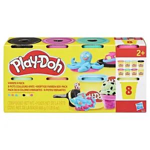 Набор для лепки Play-Doh Vibrant из 8 баночек для детей от 2 лет