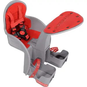 Priekšā piestiprināms bērnu velosēdeklis WeeRide Safe Front Classic sarkans — regulējams, priekšējā montāža