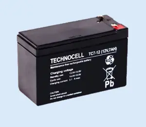 Герметичный AGM аккумулятор Technocell TC7-12 12V 7Ah — свинцово‑кислотный, с клапаном