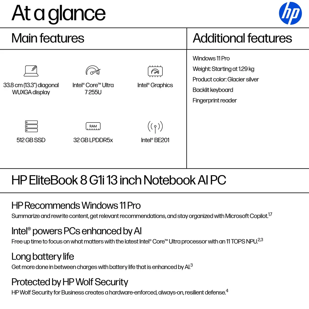 Ноутбук HP EliteBook 8 G1i AI PC Intel Core Ultra 7 Photo 2