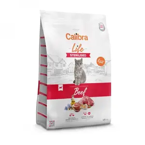 Сухой корм для кошек Calibra Cat Life Sterilised Beef 1,5 кг — для стерилизованных взрослых кошек, белок 31%, жир 15,5%