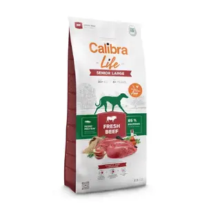 Сухой корм для собак Calibra Life Senior Large Fresh Beef 12 кг — полноценный сухой корм для крупных пожилых собак 25–45 кг, 25% белка, 12% жира
