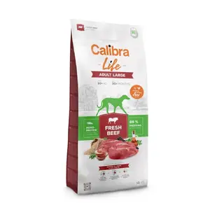 Сухой корм для собак Calibra Life Adult Large Fresh Beef 12 кг — взрослые крупные породы 25–45 кг, 25% белка, 14% жира