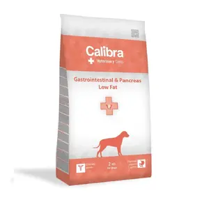 Сухой корм для собак Calibra Veterinary Diets Gastrointestinal & Pancreas Low Fat — лосось, 2 кг, 26% белка, 8% жира, без глютена и сои