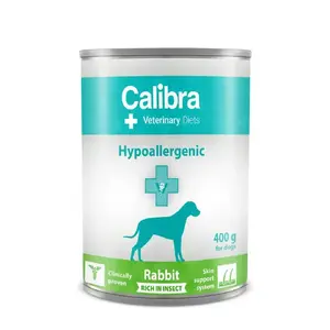 Влажный корм для собак Calibra VD Hypoallergenic Rabbit & Insect 400 г, полнорационный ветеринарный диетический продукт для взрослых, без глютена и сои