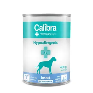 Влажный корм для собак Calibra VD Hypoallergenic Insect & Salmon 400 г, ветеринарная диета, взрослым, без глютена и сои