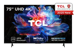 TV TCL 75" V6C 4K Ultra HD DLED 3840x2160, Google TV, Direct-LED, HDR10+ & Dolby Vision, 3×HDMI 2.1