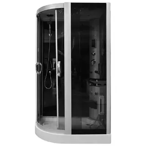 Паровая душевая кабина AMUE AMO-09914 Черная левая 120×85×225 см, паровая функция, левая дверь