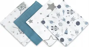 Муслиновые салфетки для отрыжки Sensillo набор 4 шт. 35×35 см синие
