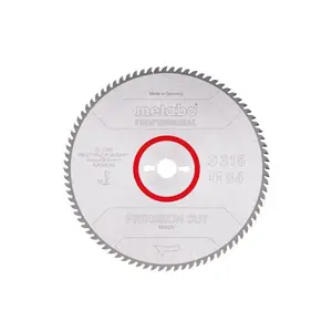 Circular Saw Blade Metabo HW/CT 315x30 84z Precision Cut Wood Professional