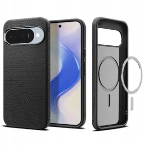 Protective phone case Spigen Liquid Air Mag for Google Pixel 10 Pro — matte black, magnetic compatibility
