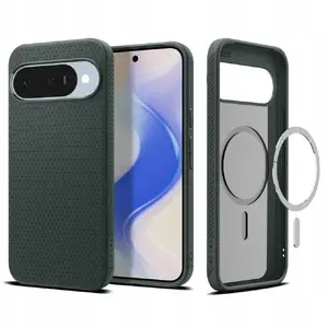 Phone case Spigen Liquid Air Mag for Google Pixel 10 Pro — abyss green, magnetic compatibility