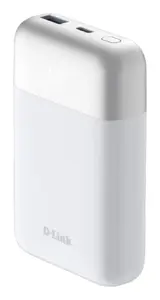 Power bank D-Link DPP-101 — 10000 mAh, 1× USB-A + 1× USB-C, white