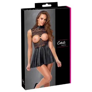 Платье мини с открытой чашкой cottelli collection 27192821051 XL черное, кружево, размер XL