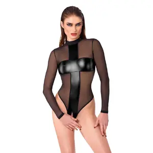 Боди Noir Body Cross L 26450091041 — боди с длинными рукавами и разрезом в шаговой части, размер L, 93% полиамид/7% спандекс