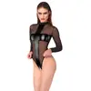 Noir long-sleeve crotchless body 26450091051 Photo 2