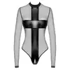 Noir long-sleeve crotchless body 26450091051 Photo 7