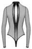 Noir long-sleeve crotchless body 26450091051 Photo 8