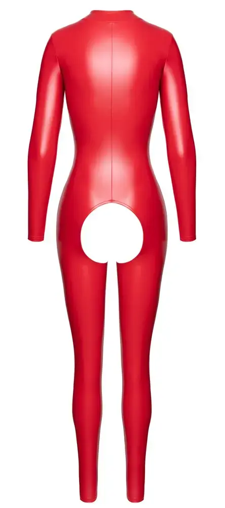 Noir crotchless jumpsuit bodysuit red L Photo 6