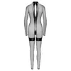 Noir crotchless transparent jumpsuit bodysuit M Photo 9